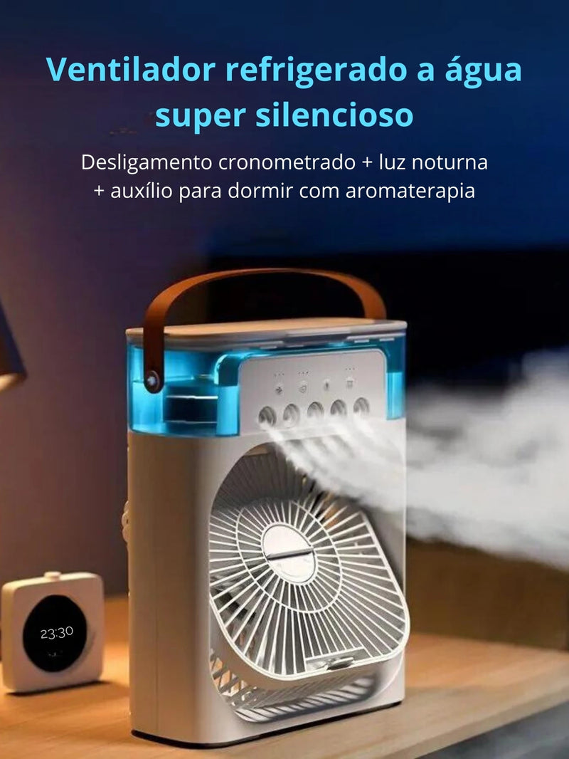 Mini Umidificador/Ventilador de Ar Portátil